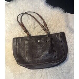 COACH Chelsea Chocolate Brown Pebbled Leather Shoulder Tote Bag #10892 Vintage